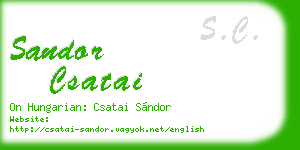 sandor csatai business card